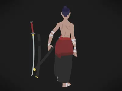 Colorly - Samurai Guy - Game Ready - Rigged - Customizable Low-poly 3D model