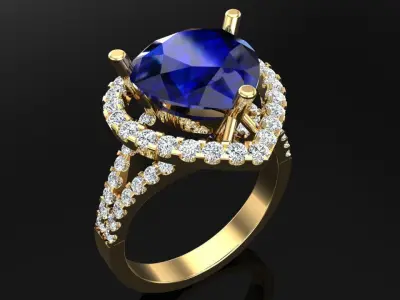 Gemstone rings - Teardrop stone ring - Diamond rings 3D print model