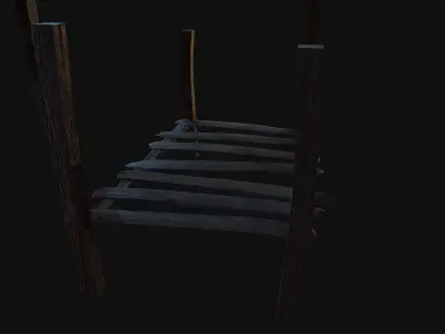 10 3d Wooden planks Low-poly 3D model