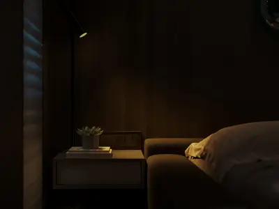 3D model of modern bedroom bathroom suite design 3D model