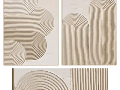 Plaster Two Photo Frame 473 Low-poly 3D model