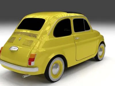 Fiat Nuova 500D 1960 Low-poly 3D model