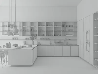 Modern kitchen 3D model - Ernestomeda - Sign model 3D model