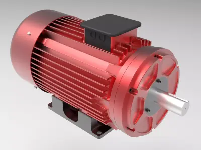 Electric Motor Low-poly 3D model
