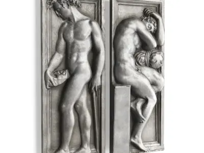 Athletes relief wall panel  3D model