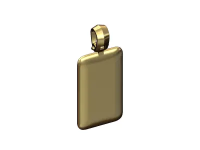Rounded rectangular dogtag pendant with bail 3D print model