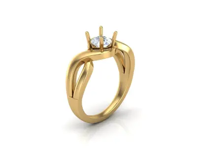 Solitare Women Diamond Ring 3D print model
