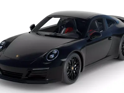 Porsche 911 Carrera S 2015 Rigged with interior Low-poly 3D model