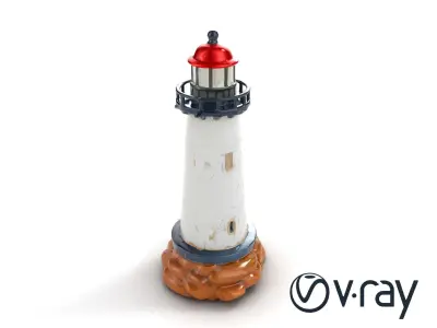 Chipped Paint Lighthouse Architectural Design model pack Low-poly 3D model