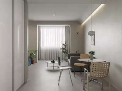 living room dining room interior scenes 22 3D model