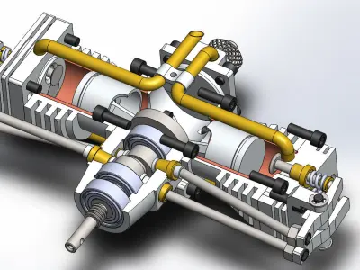 Boxer Air model engine 3D model