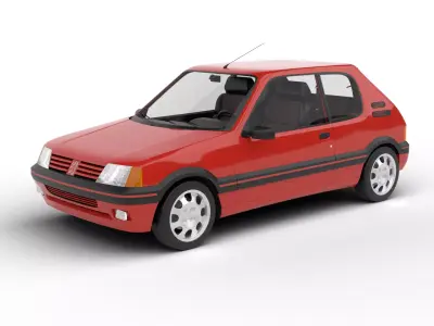 Peugeot 205 GTI 1 6 1992 3d model 3D model