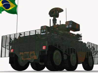 EE 9 CASCAVEL 6X6 ANTIAEREO Low-poly 3D model