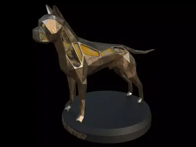 Steampunk German Boxer Low-poly 3D model