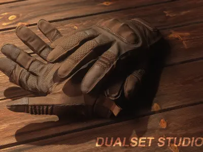 Tactical Gloves 020 Low-poly 3D model