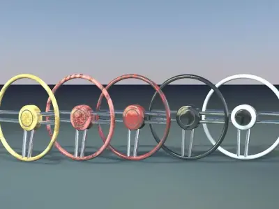 Classic Steering Wheel 3D Model 3D model