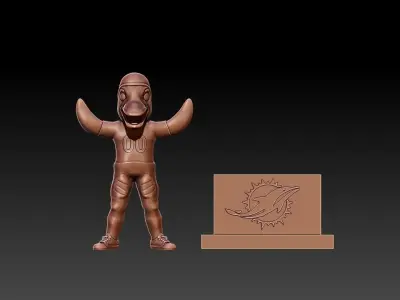 NFL - MIAMI DOLPHINS FOOTBALL MASCOT STATUE - 3D PRINT 3D print model