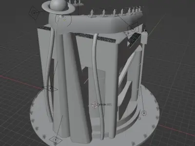 Futuristic building concept 3D model purchase