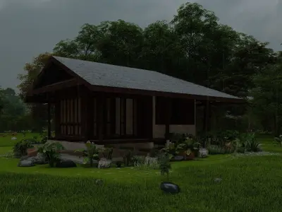 Forest villa-Casa Scene-Modern Villa 3D model