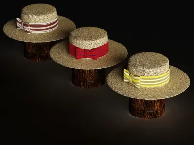 Beach hat for men 3D model