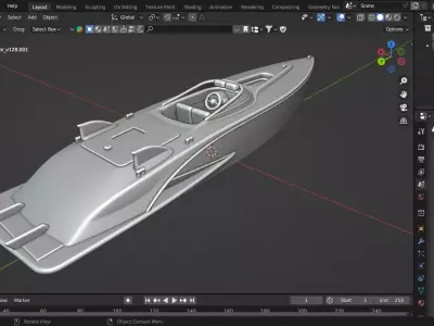 Modern Luxury Speed Boat 3D print model
