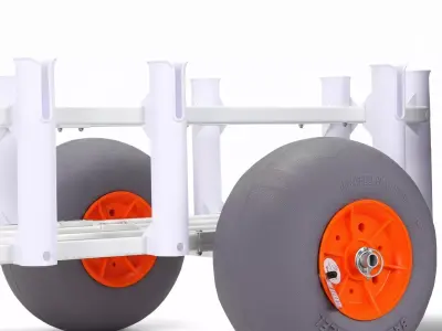 Fishing Cart Trolley Vehicle Low-poly 3D model