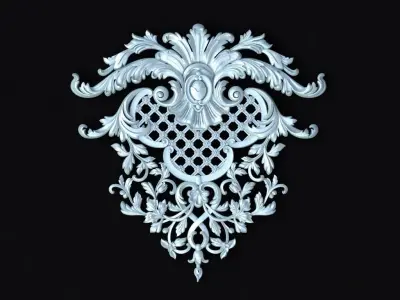 Carved decors door 3D model