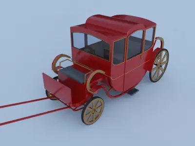 stagecoach victorian carriage Low-poly 3D model