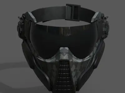 Scifi mask fantasy futuristic technology cyborg robot military  Low-poly 3D model
