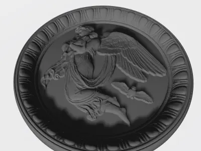 Angel on a plate 3D print model