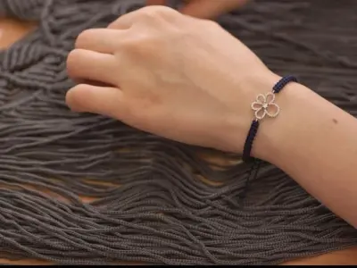 Diamond Clover Golden Necklace or Bracelet 3D print model