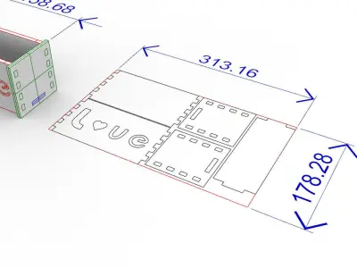 Flower Box For Laser Cut  Free 3D print model