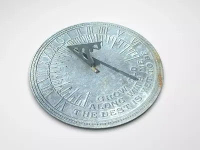 Solid Brass Horizontal Sundial 3D model