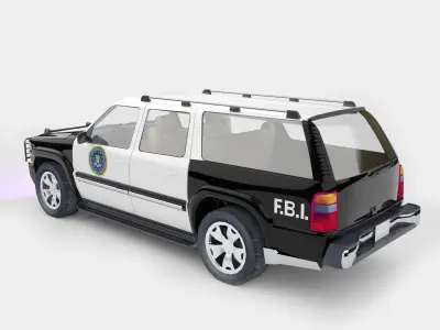 FBI POLICE SUV Low-poly 3D model