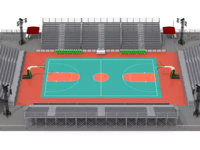 Outdoor BasketBall Stadium 3D model