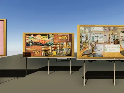 Advertising Panels 4  Low-poly 3D model