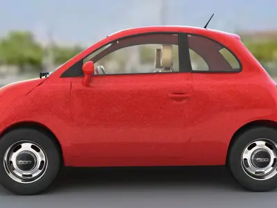 Fiat 500 Low-poly 3D model