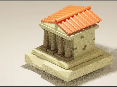 3d blender roman house 3D print model