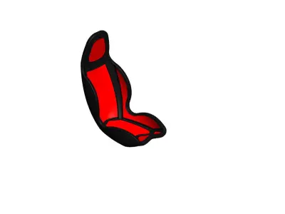 Racing bucket Seat Low-poly 3D model