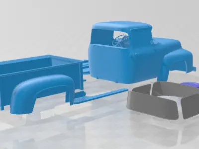 1956 F100 Pickup Truck - Separate Parts 3D Model 3D print model