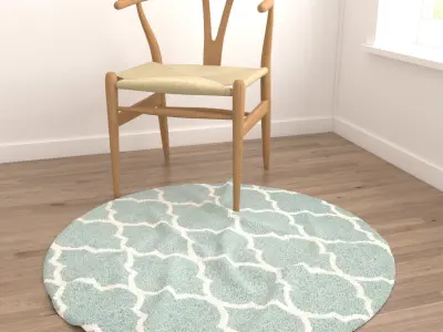 Round Rug Set 80 3D model