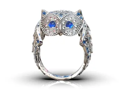 Boucheron ring owl  3D print model