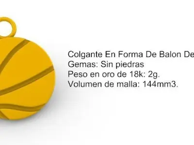 Colgante De Balon De Balocesto Basketball Ball Shaped Pendant SM 3D print model