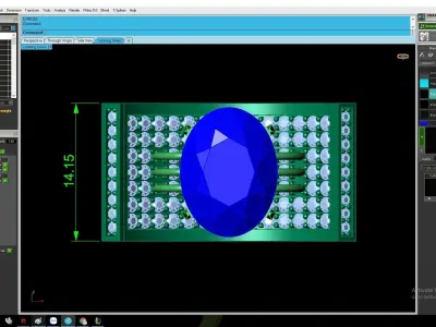 Contemporary Emerald and Diamond Statement Ring for Women  2895 3D print model
