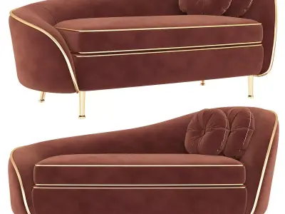 Kooper 2 Seater Sofa Deep 3d model Low-poly 3D model