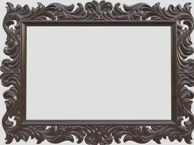 Wood Carved Frame 3D print model shop