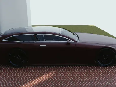 BLENDER EEVEE Brandless Sports GT shooting brake Low-poly 3D model