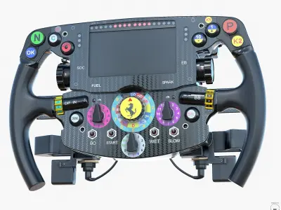 F1 Ferrari SF15-T Steer Wheel Formula PBR 2015 Low-poly 3D model