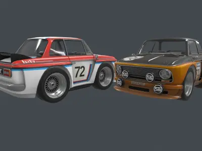 Rallyscool car  Low-poly 3D model