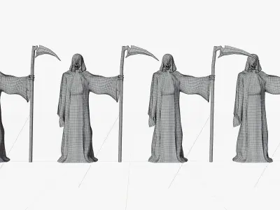 Grim Reaper Sculpture V-2 Low-poly 3D model